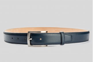 Grain leather blue belt